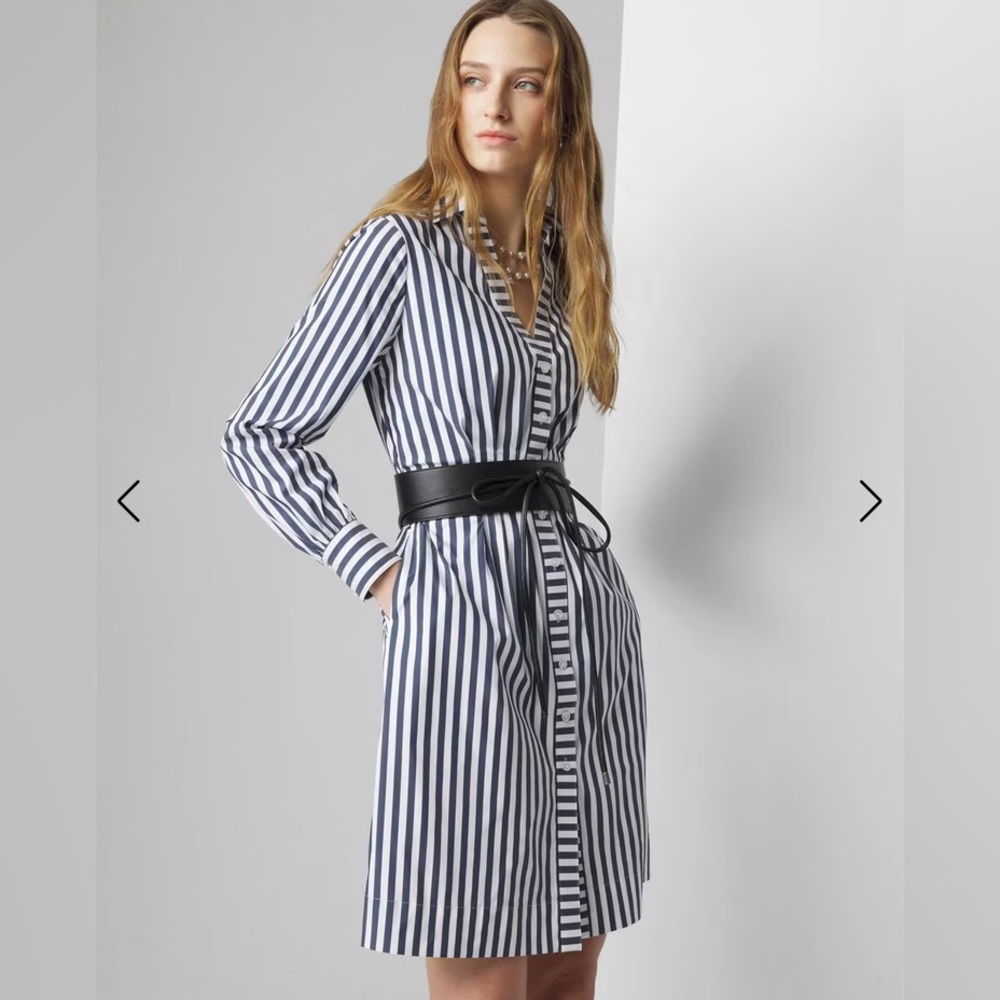 WHBM Long Sleeve Poplin Shirt Dress sz 8 - Picture 4 of 11
